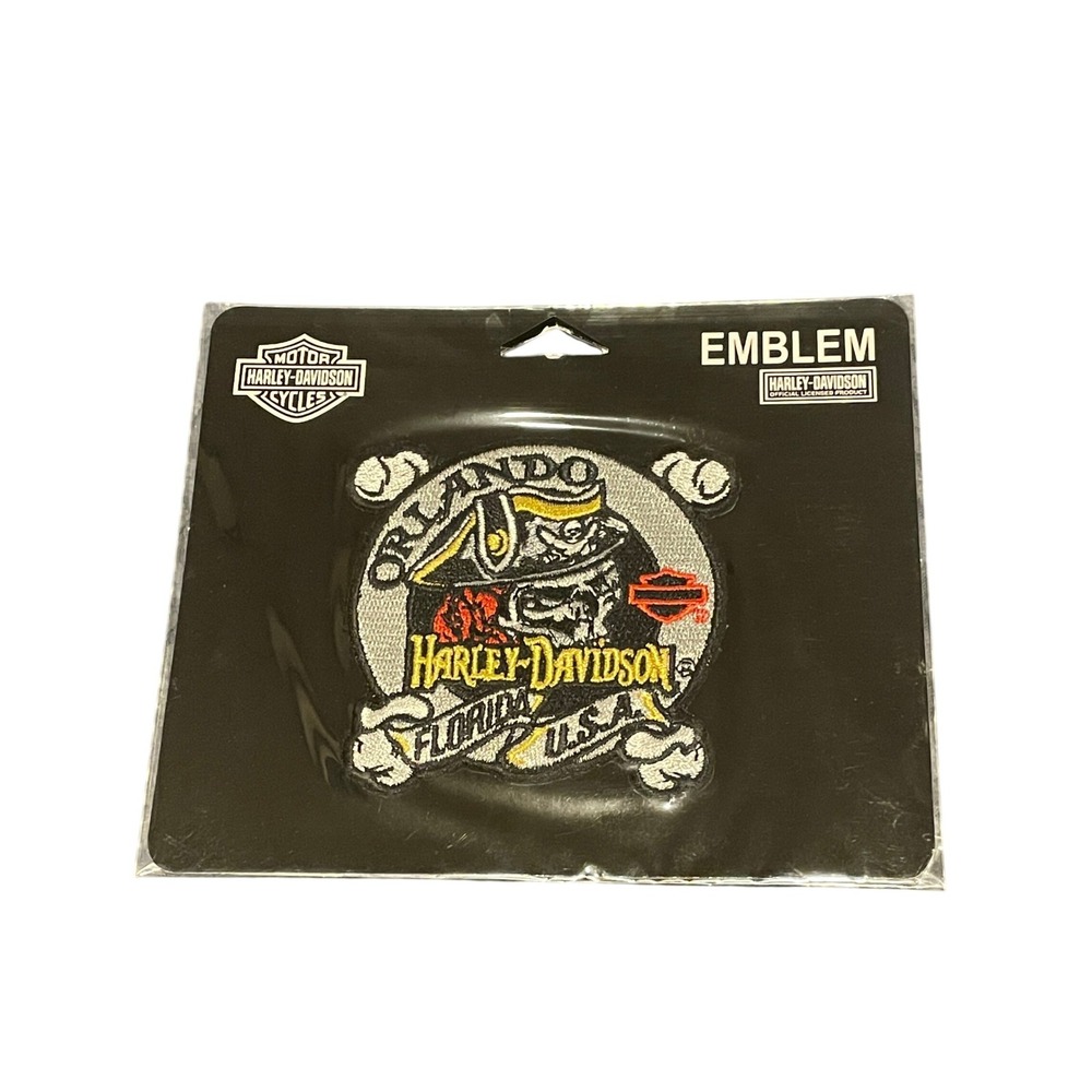 Harley-Davidson Orlando Florida Pirate Skull Sew On Patch Emblem 2009 New 4"
